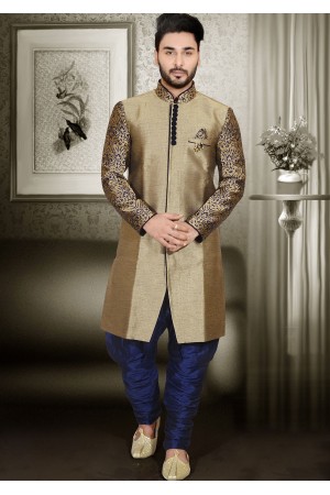 DESIGNER DEEP GOLD COLOUR INDO WESTERN SHERWANI